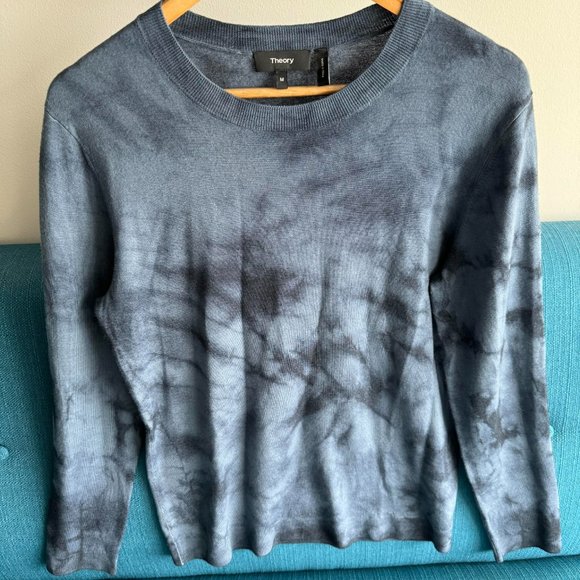 Theory Men's Blue Tie Dye Sweater in Merino Wool - M - 75% OFF (MSRP $255) - Picture 4 of 4